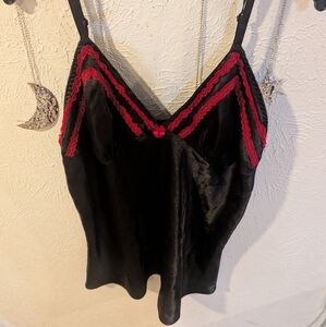 Black and Red Lace Camisole